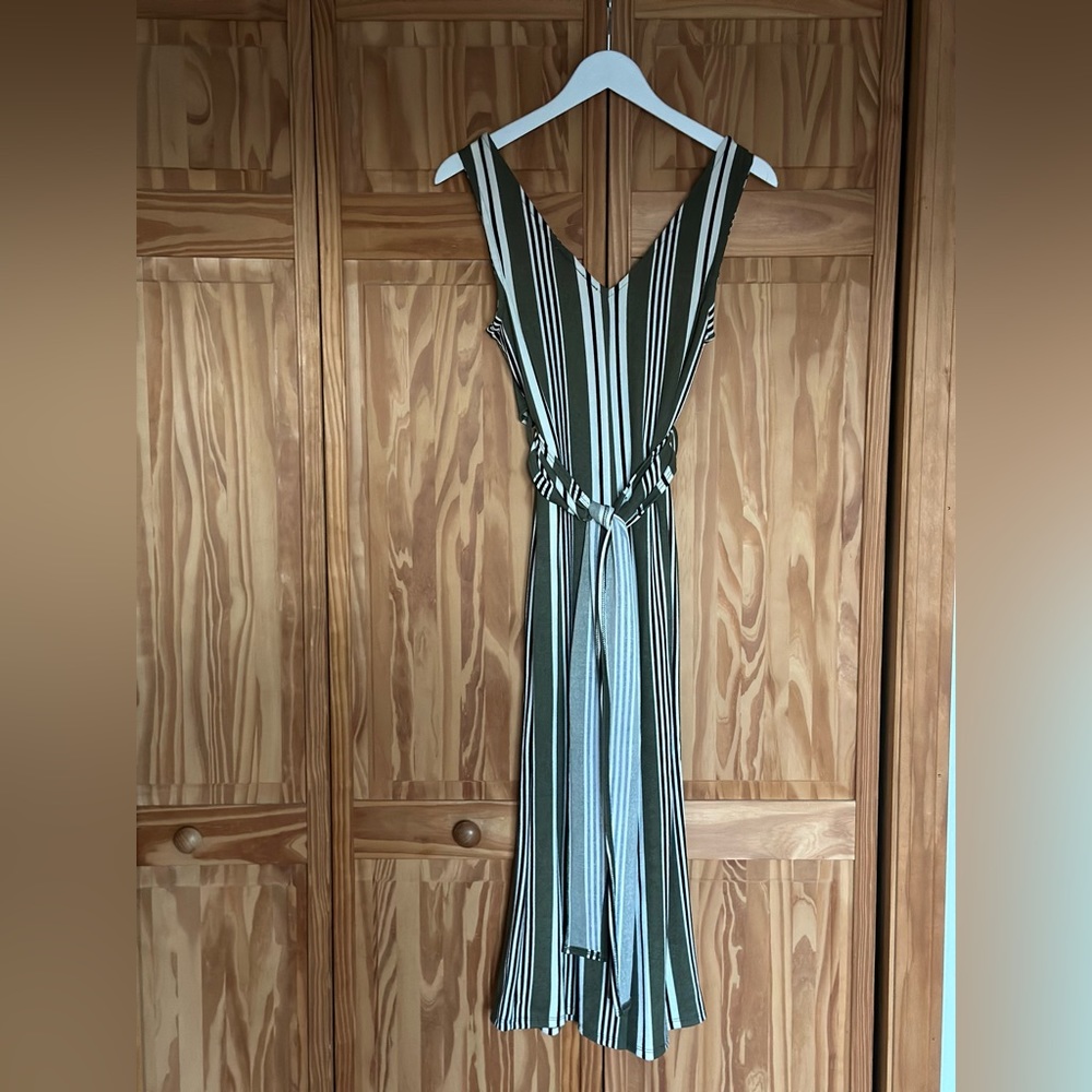Olive Green, White, and Black Jumpsuit - Picture 2 of 2